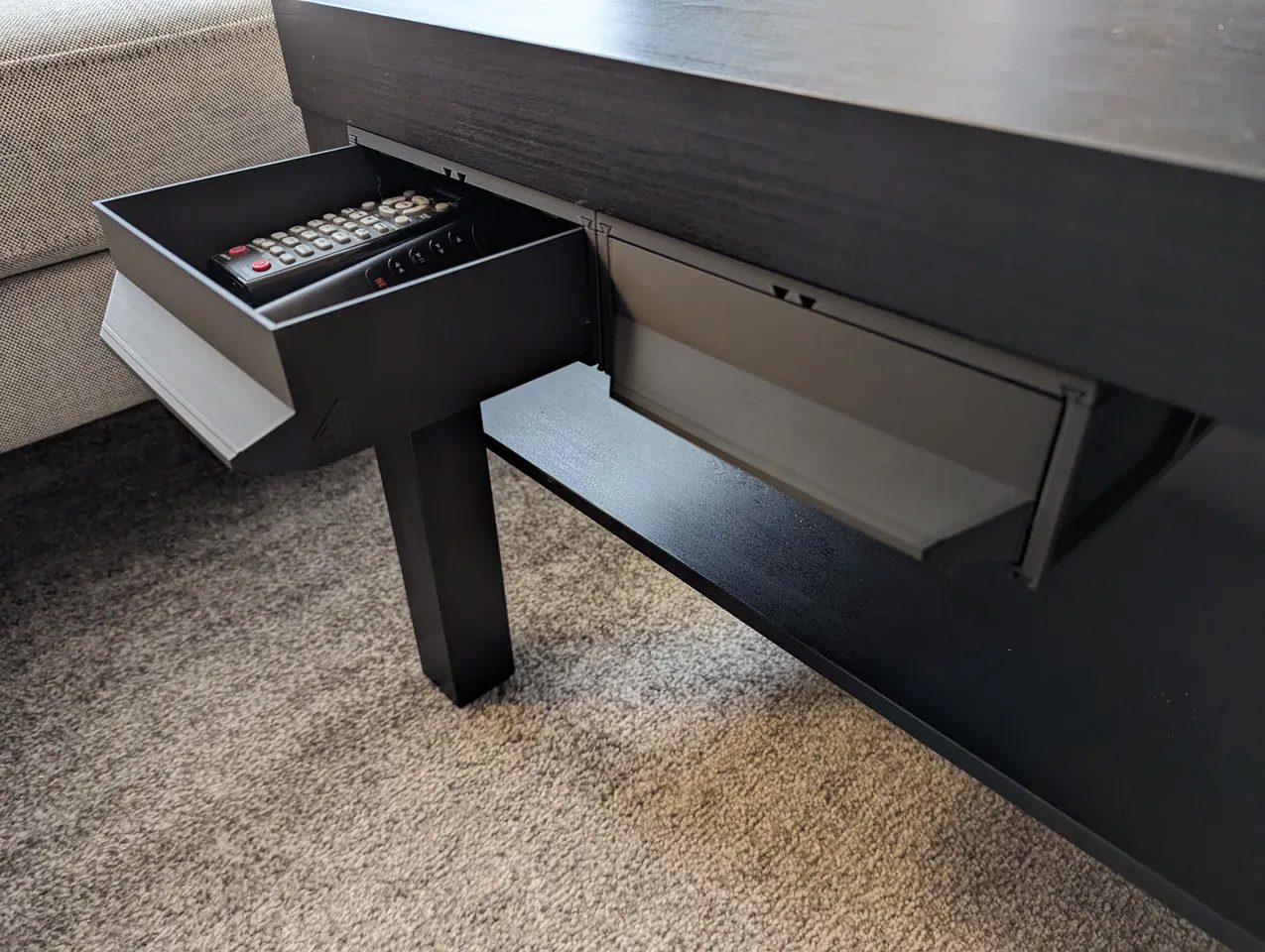 Coffee-table under-mount drawer - community build by MobiusNine